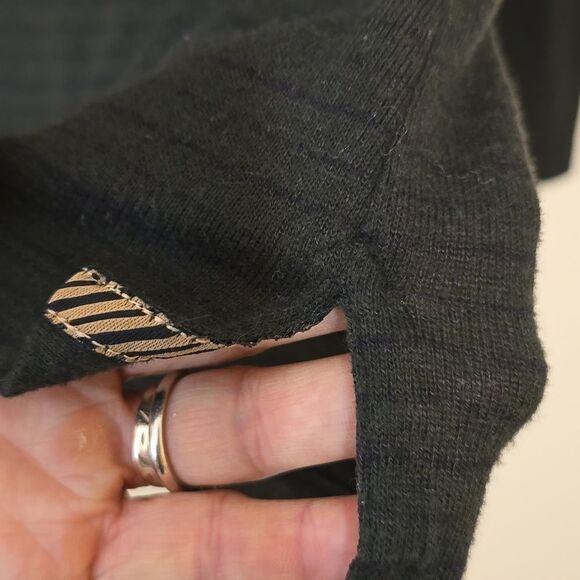 Billy Reid Men's S green/ Black stripes Polyester/cotton Blend Sweater - Picture 3 of 12